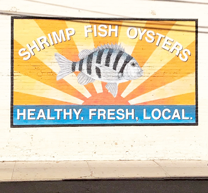 seafood mural in Charleston