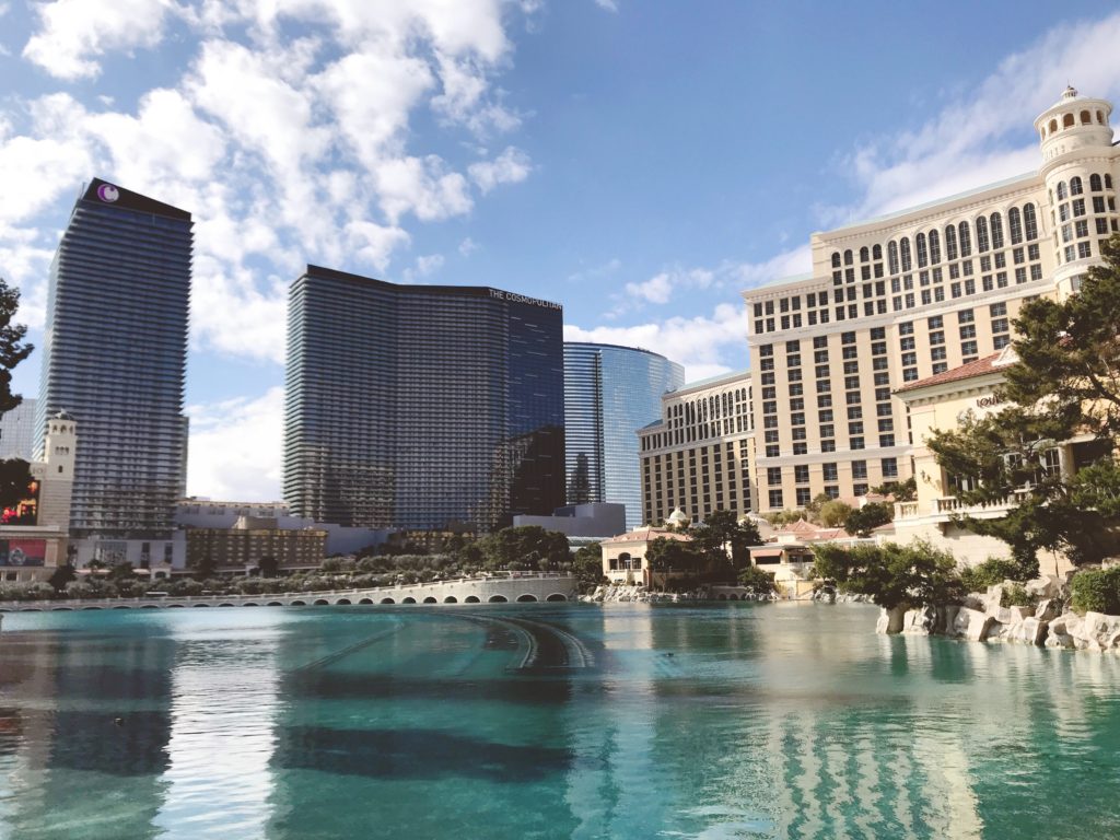 calm waters at the Bellagio Fountains