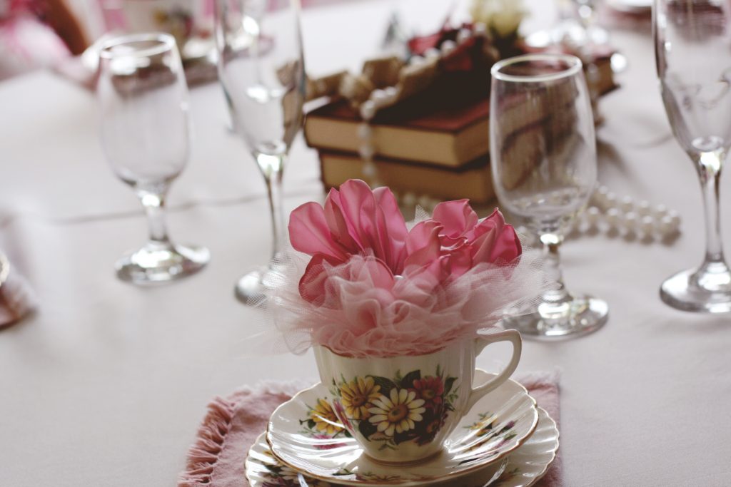 decorated bridal shower table