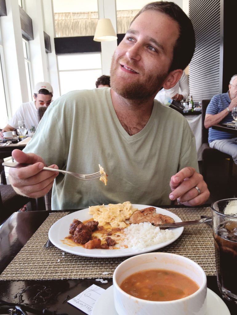 Eric Pendergrass eating breakfast