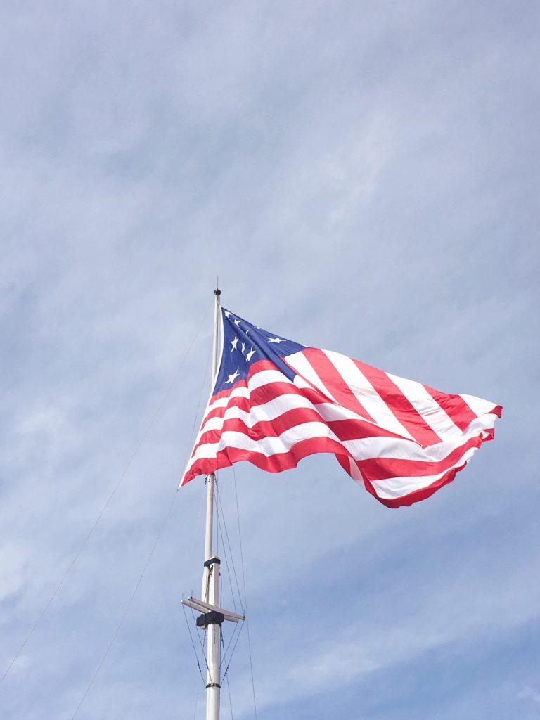 Great Garrison Flag flying over Fort McHenry